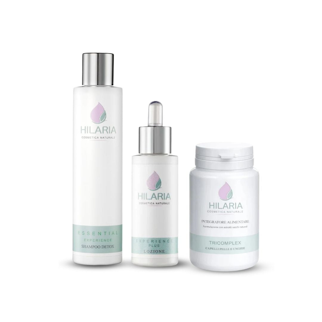 Kit Anticaduta Capelli IN & OUT per Uomo e Donna: Lozione, Shampoo e Integratore