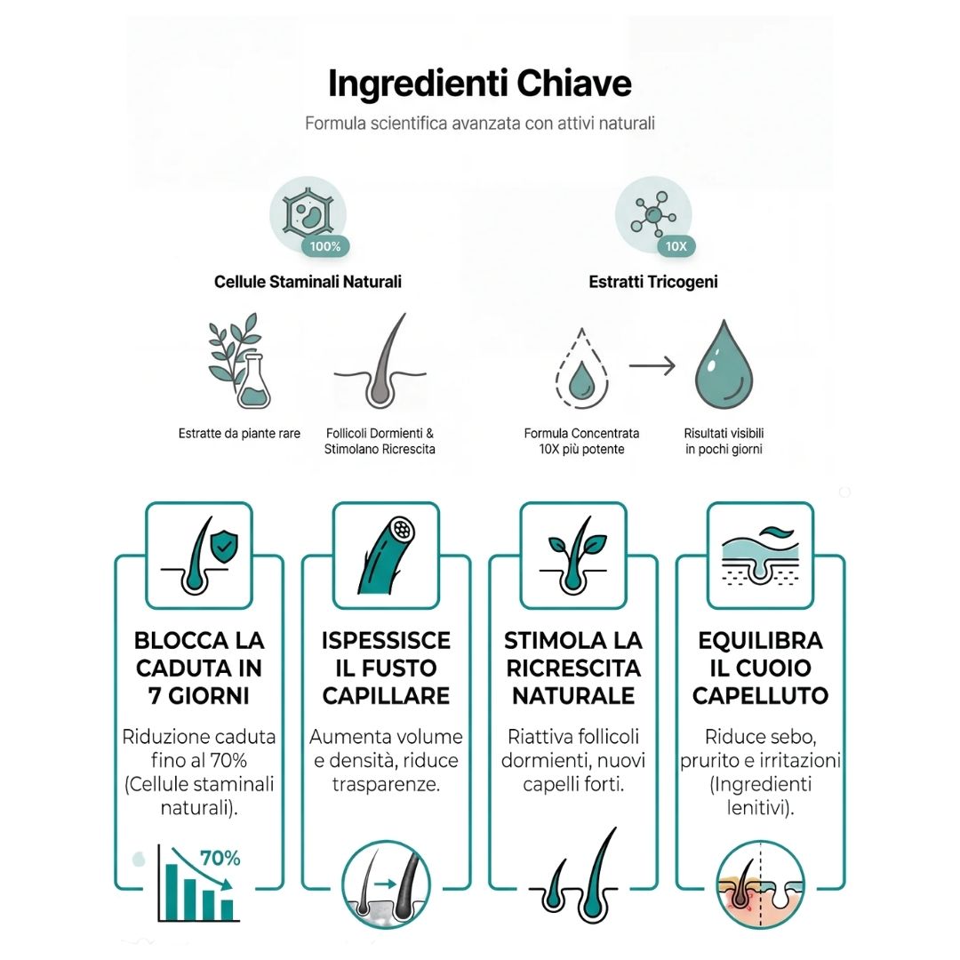 Routine Capelli Anticaduta con Cellule Staminali Vegetali | Shampoo + Lozione