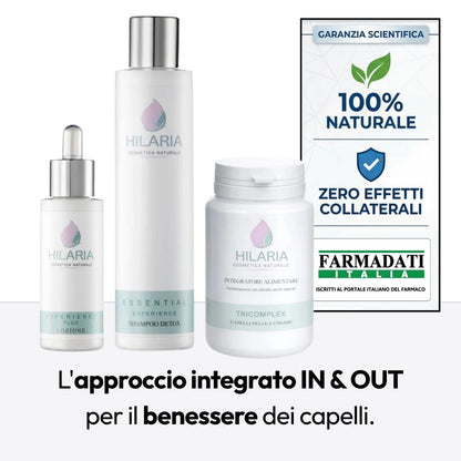Bundle Anticaduta Capelli IN & OUT per Uomo e Donna: Lozione, Shampoo e Integratore